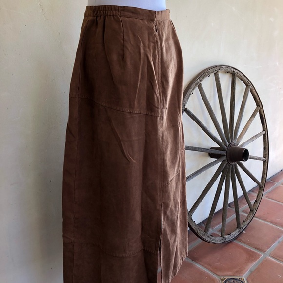 NAPA VALLEY Petites Vintage 80’s Long Vegan Suede Skirt Rare Plus 14P Super Cute - Picture 7 of 8
